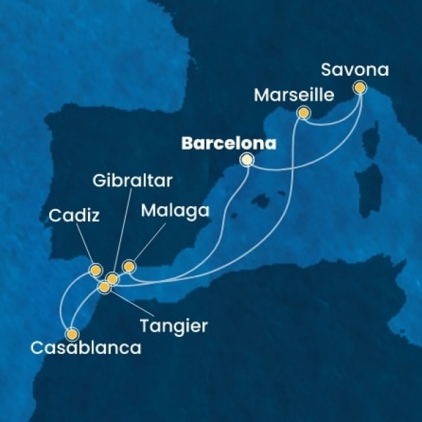 Costa Fascinosa - Spanyolország, Gibraltár, Marokkó, Franciaország, Olaszország