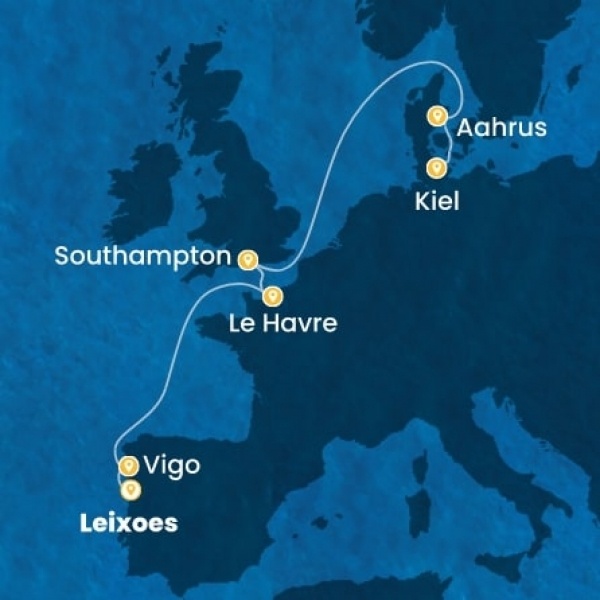 Costa Diadema - Portugália, Spanyolország, Franciaország, Nagy-Britannia, Dánia, Németország