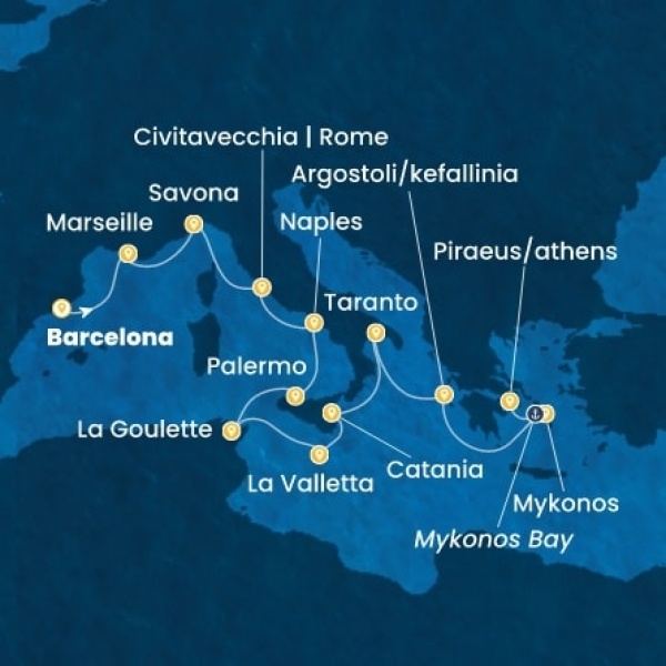 Costa Fascinosa - Spanyolország, Franciaország, Olaszország, Tunézia, Málta, Görögország