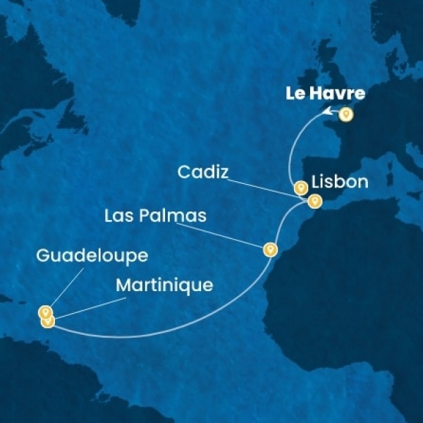 Costa Favolosa - Franciaország, Portugália, Spanyolország, Kanári-szigetek, Holland Antillák (ABC-szigetek)