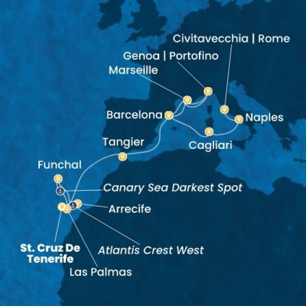 Costa Smeralda - Kanári-szigetek, Madeira, Marokkó, Spanyolország, Franciaország, Olaszország