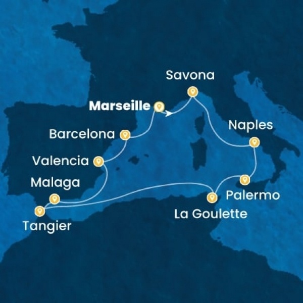 Costa Pacifica - Franciaország, Olaszország, Tunézia, Marokkó, Spanyolország