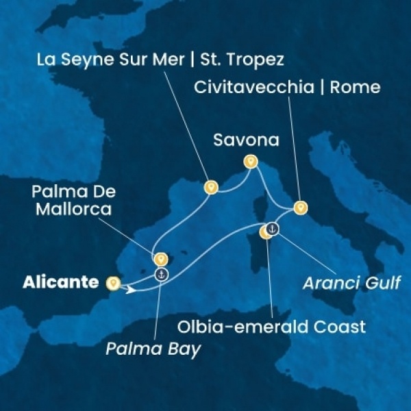 Costa Pacifica - Spanyolország, Olaszország, Franciaország, Baleár-szigetek