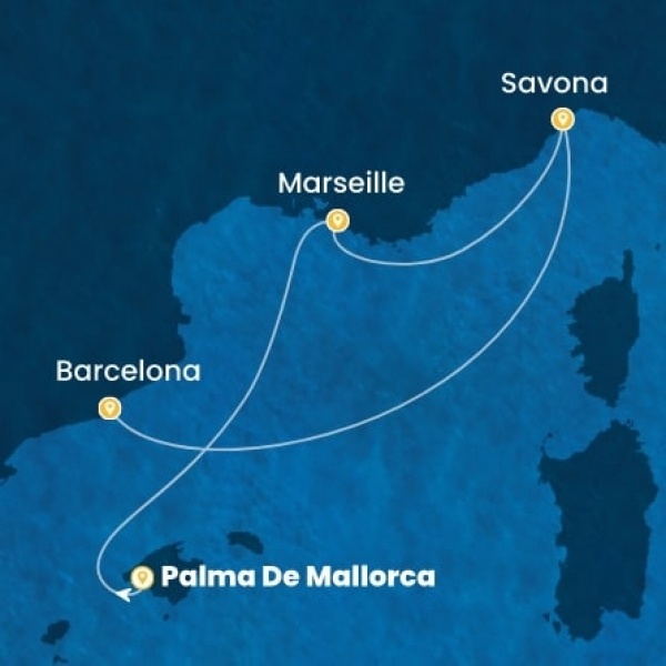 Costa Diadema - Baleár-szigetek, Franciaország, Olaszország, Spanyolország