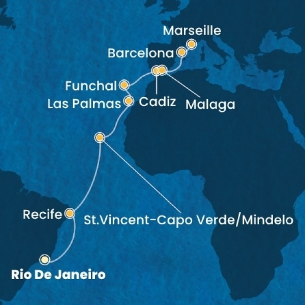 Costa Serena - Brazília, Zöld-Foki Köztársaság, Kanári-szigetek, Madeira, Spanyolország, Franciaország