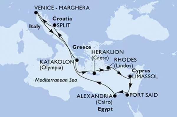 Csoportos hajóút: Kelet-Mediterrán gyöngyszemek és Egyiptom kincsei