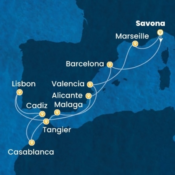 Costa Serena - Olaszország, Spanyolország, Portugália, Marokkó, Franciaország