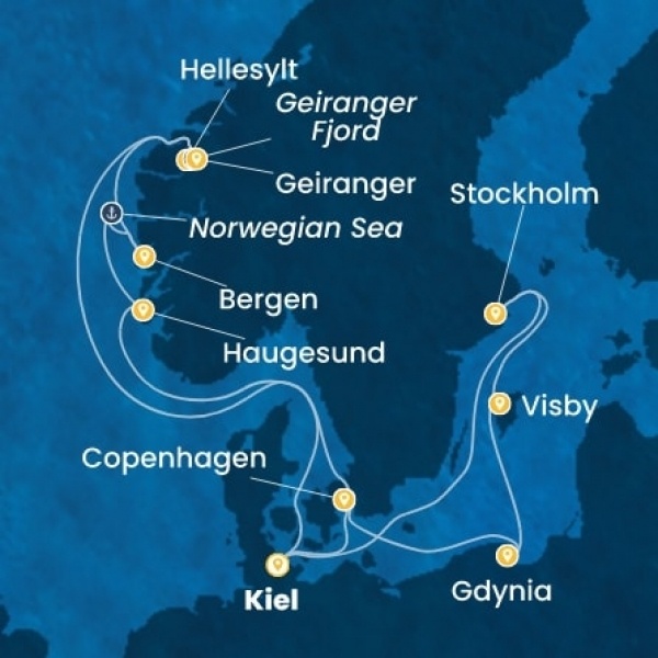Costa Diadema - Németország, Dánia, Lengyelország, Svédország, Norvégia