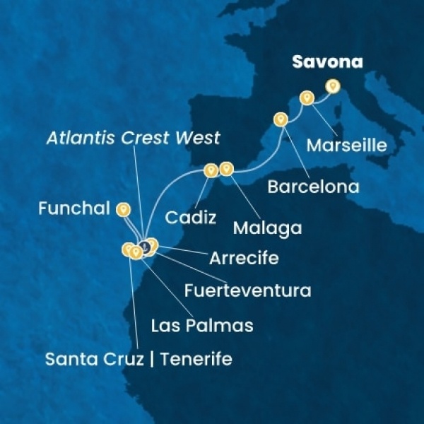 Costa Smeralda - Olaszország, Franciaország, Spanyolország, Kanári-szigetek, Madeira