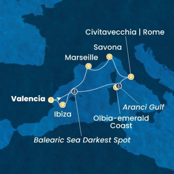 Costa Pacifica - Spanyolország, Olaszország, Franciaország, Baleár-szigetek