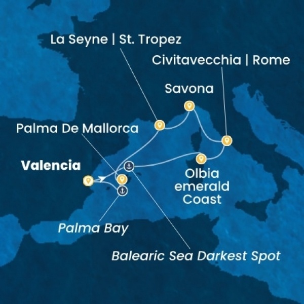 Costa Pacifica - Spanyolország, Olaszország, Franciaország, Baleár-szigetek