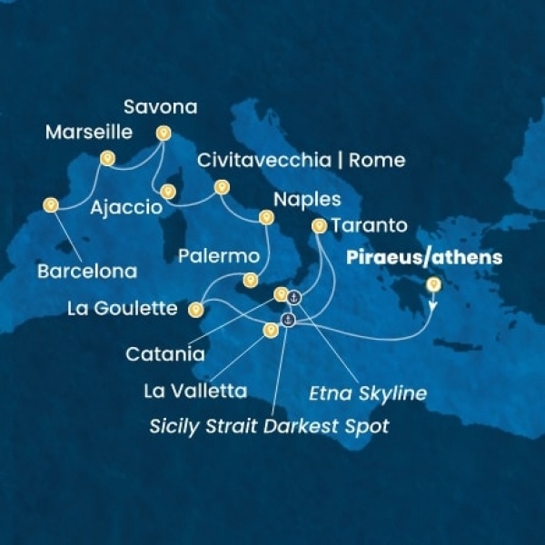 Costa Fascinosa - Görögország, Málta, Olaszország, Tunézia, Corsica (France), Franciaország, Spanyolország