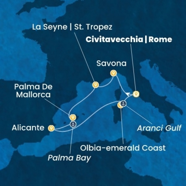 Costa Pacifica - Olaszország, Franciaország, Baleár-szigetek, Spanyolország