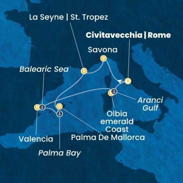 Costa Pacifica - Olaszország, Franciaország, Baleár-szigetek, Spanyolország