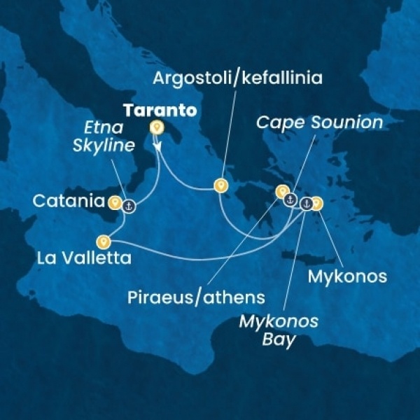Costa Serena - Görögország, Málta, Olaszország