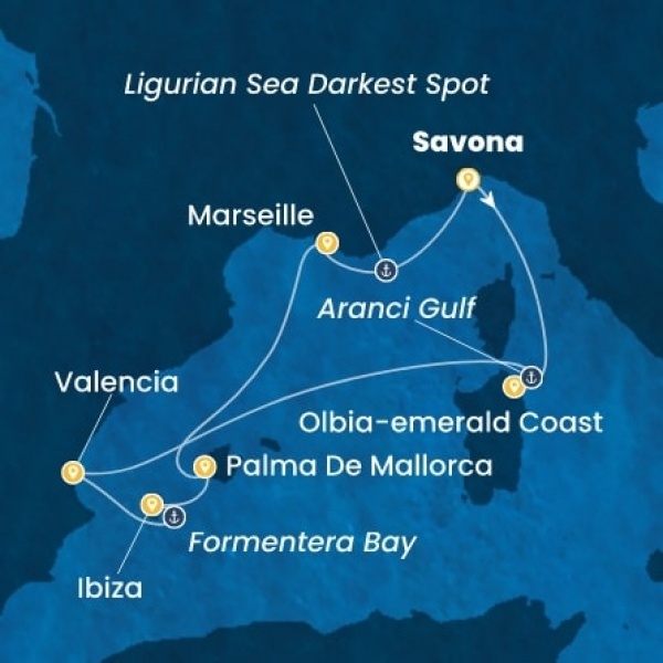Costa Fascinosa - Olaszország, Spanyolország, Baleár-szigetek, Franciaország