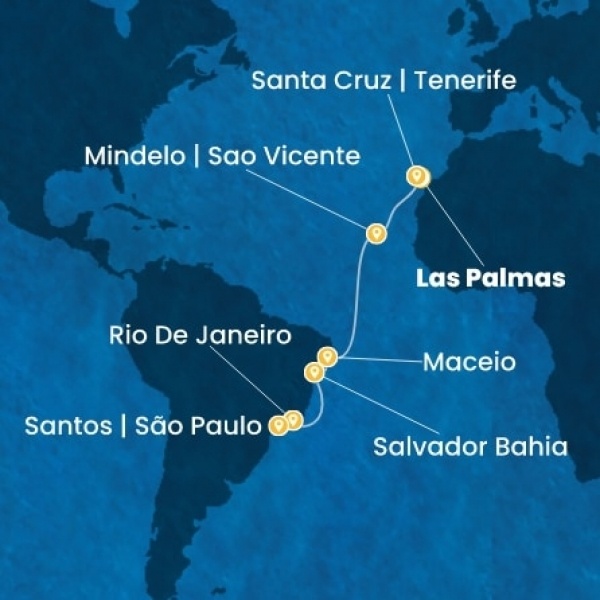 Costa Diadema - Kanári-szigetek, Zöld-Foki Köztársaság, Brazília