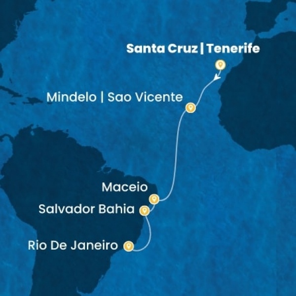 Costa Diadema - Kanári-szigetek, Zöld-Foki Köztársaság, Brazília