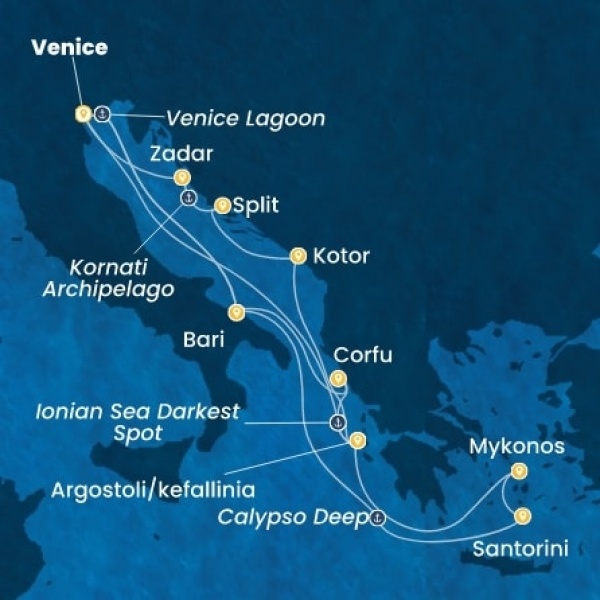 Costa Deliziosa - Olaszország, Görögország, Montenegro, Horvátország