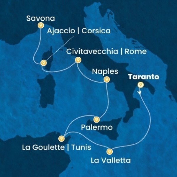 Costa Fascinosa - Málta, Tunézia, Olaszország, Corsica (France)