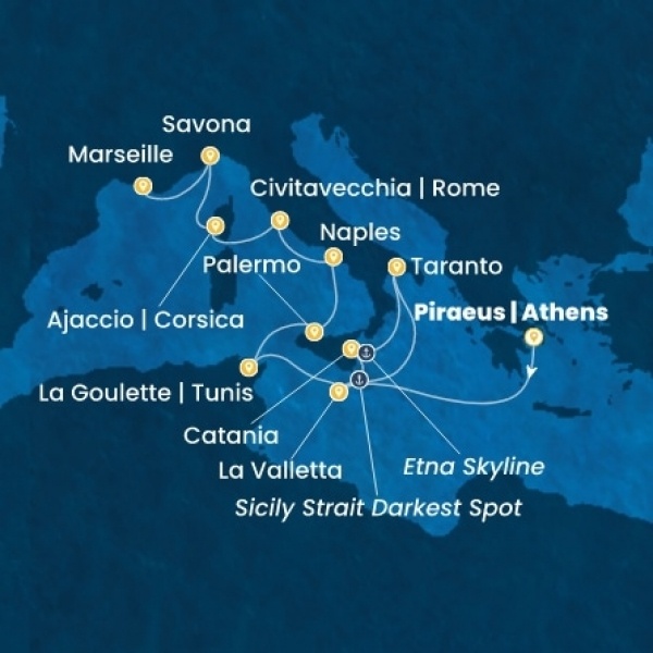 Costa Fascinosa - Görögország, Málta, Olaszország, Tunézia, Corsica (France), Franciaország