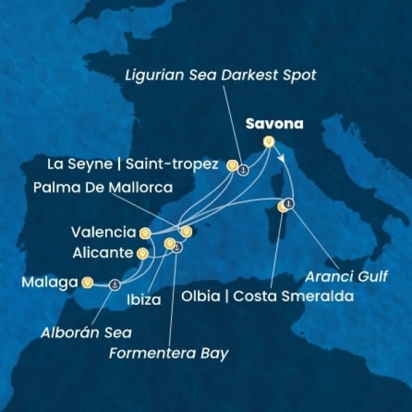 Costa Fascinosa - Olaszország, Spanyolország, Franciaország, Baleár-szigetek