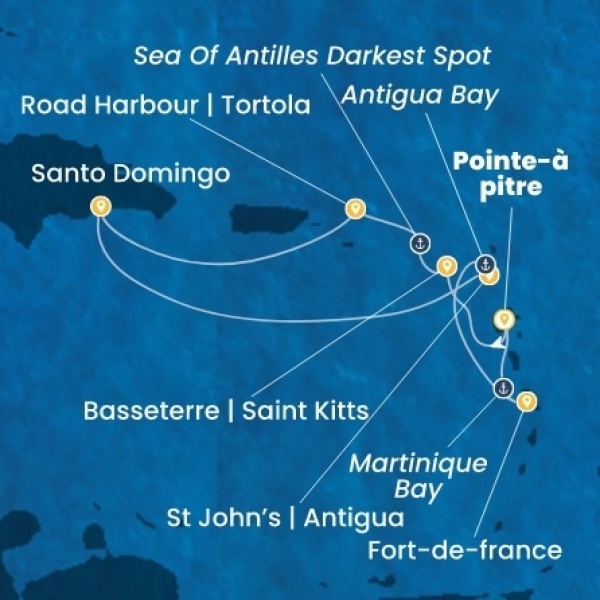 Costa Favolosa - Holland Antillák (ABC-szigetek), Virgin szigetek