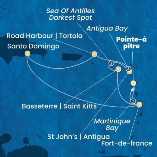 Costa Favolosa - Holland Antillák (ABC-szigetek), Virgin szigetek