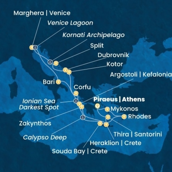Costa Deliziosa - Görögország, Montenegro, Horvátország, Olaszország