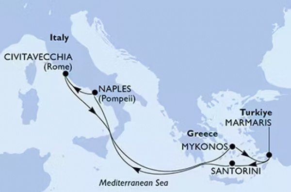 ÉGEI PANORÁMÁK - MSC Divina csoportos hajóút magyar idegenvezetővel